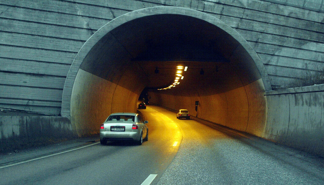 Inne i Ekebergtunnelen er avkjøringen til Svartdalstunnelen, som går opp til Ryen.