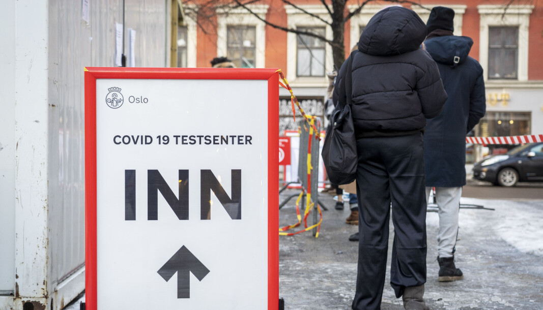 Kø ved teststasjonen på Grønland Torg i Oslo nylig. Kø ved teststasjonen på Grønland Torg i Oslo nylig.