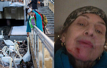 Nora (64) matet svaner i Bjørvika. Plutselig angrep en dame henne med klør og knyttneve