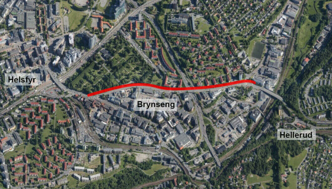 Dette er sykkelveistrekningen som skal oppgraderes. Det er en del av det prioriterte sykkelveinettet i Oslo. Dette er sykkelveistrekningen som skal oppgraderes. Det er en del av det prioriterte sykkelveinettet i Oslo.