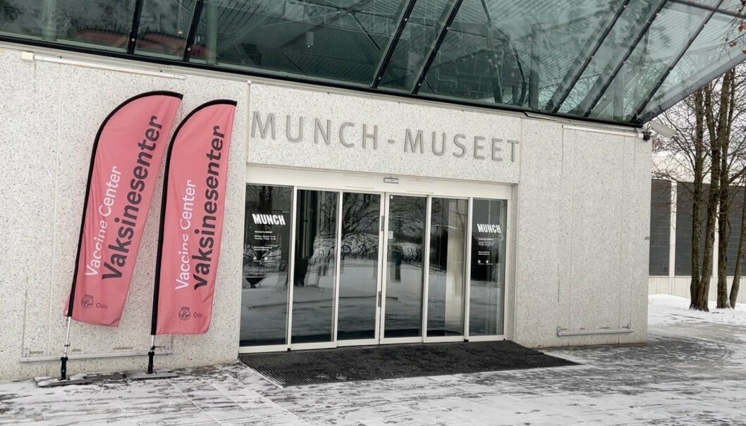 Det gamle Munch-museet er blitt til vaksinesenter. Det gamle Munch-museet er blitt til vaksinesenter.