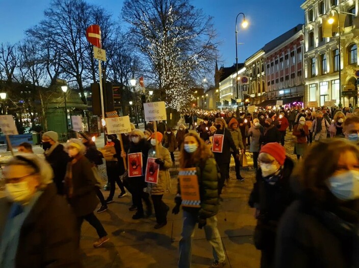 Et laaaangt fakkeltog gikk fra Rådhuset til Stortinget. Et laaaangt fakkeltog gikk fra Rådhuset til Stortinget.