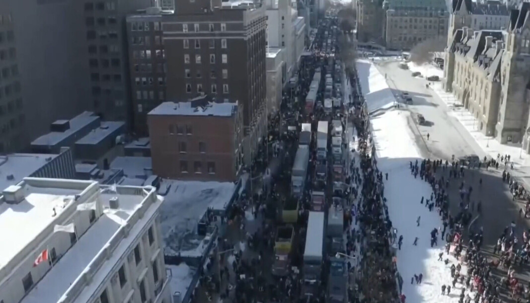 «Freedom convoy Norway 2022»-aksjonen er inspirert av lastebilaksjonene i den canadiske hovedstaden Ottawa de siste ukene. «Freedom convoy Norway 2022»-aksjonen er inspirert av lastebilaksjonene i den canadiske hovedstaden Ottawa de siste ukene.