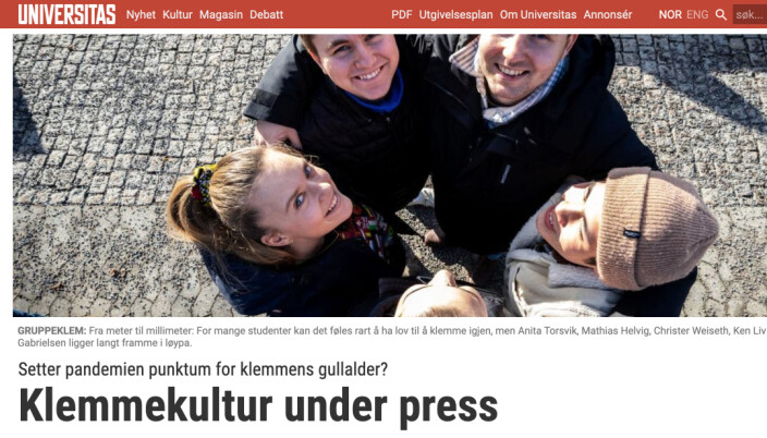 Studentavisa i Oslo har loddet stemningen for klemmingen på campus. Studentavisa i Oslo har loddet stemningen for klemmingen på campus.