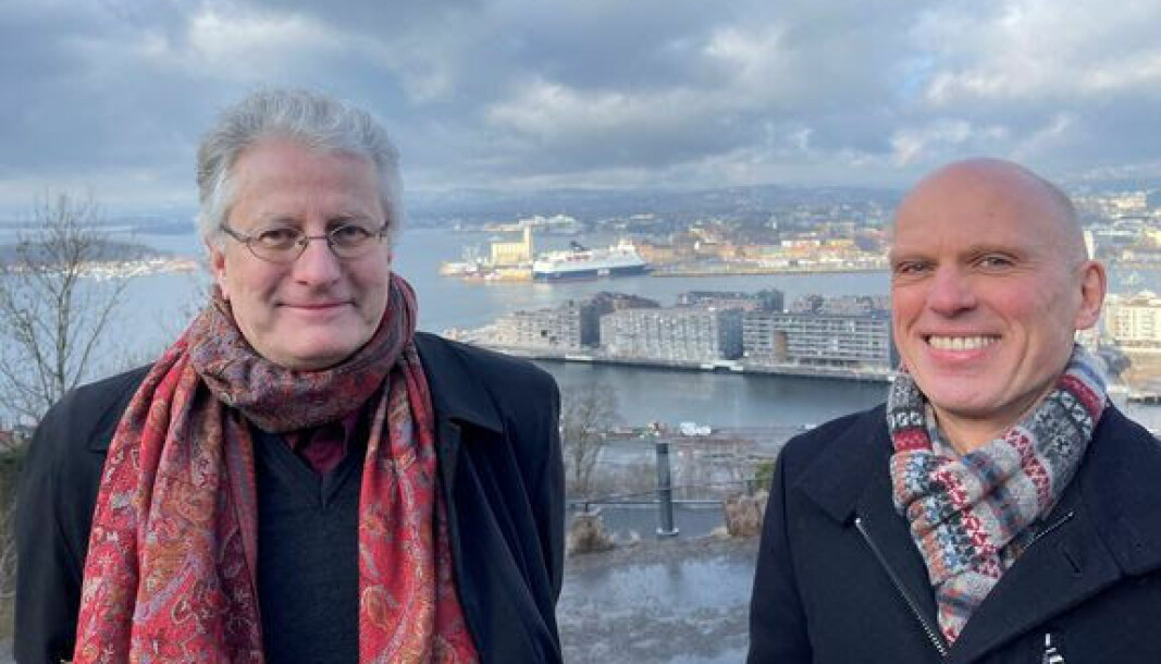 Utredningen som nå legges fram har vært både lærerikt og fruktbar, ifølge Stein Kolstø, direktør for fjordbyenheten i plan- og bygningsetaten (til venstre) og Espen Dag Rydland, fungerende eiendomsdirektør i Oslo Havn.