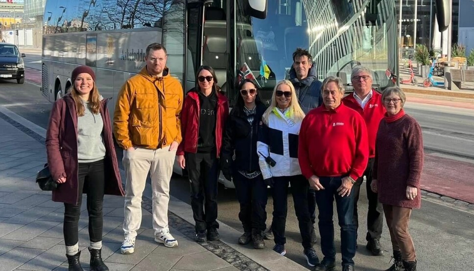 Dette er teamet fra Pute som var med og fulgte bussene fra Norge til Polen og tilbake. Kristian Åsheim er nummer to fra venstre.