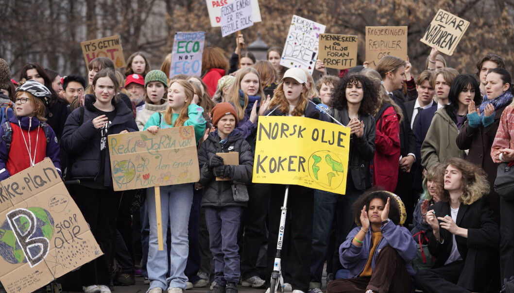 For første gang etter koronapandemien slo inn ble det arrangert skolestreik for klima foran Stortinget fredag. For første gang etter koronapandemien slo inn ble det arrangert skolestreik for klima foran Stortinget fredag.