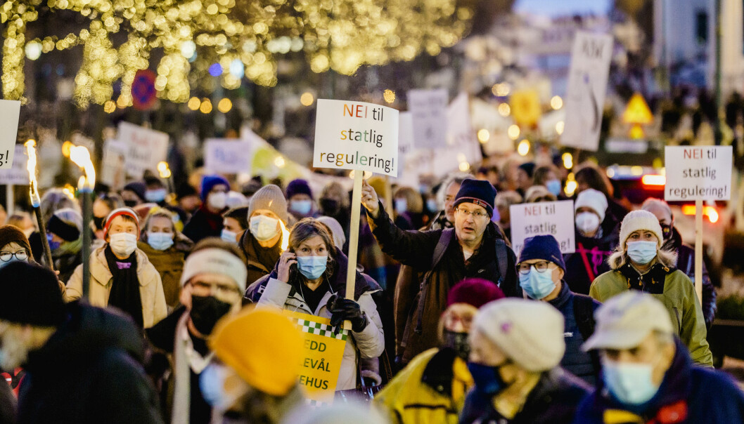 Mange stilte opp under Folkeaksjonen Redd Ullevål sykehus sin markering utenfor Stortinget i starten av februar.