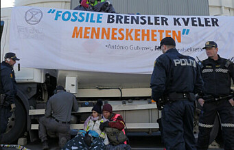 Politiet grep inn og stanset Extinction Rebellion-aksjon mot tankbiler på Sjursøya