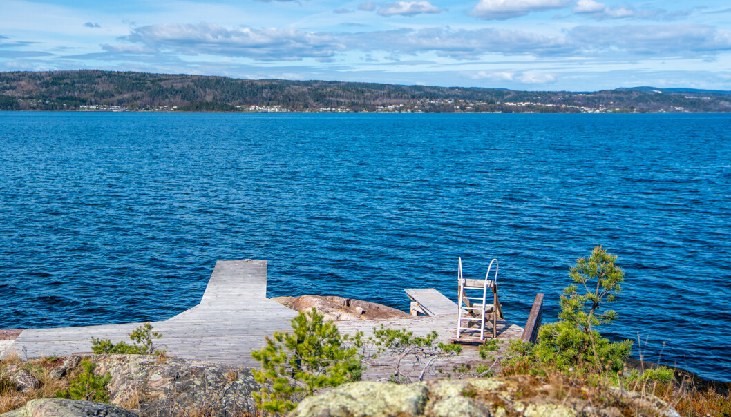 Badebrygga på Lågøya. Badebrygga på Lågøya.