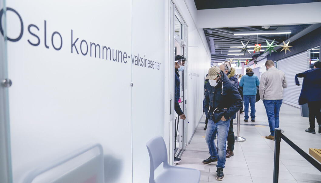 Fra og med 1. juli blir vaksinesenteret i Gullhaugveien i Nydalen Oslos eneste. Bildet er fra vaksinesenteret på Stovner. Fra og med 1. juli blir vaksinesenteret i Gullhaugveien i Nydalen Oslos eneste. Bildet er fra vaksinesenteret på Stovner.
