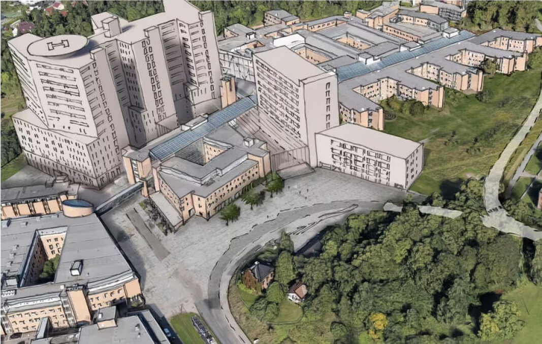 Opprinnelig var høyblokkene ved nytt sykehus på Gaustad planlagt i 60-70 meters høyde. Nå er byggene redusert til 42 meter. Opprinnelig var høyblokkene ved nytt sykehus på Gaustad planlagt i 60-70 meters høyde. Nå er byggene redusert til 42 meter.