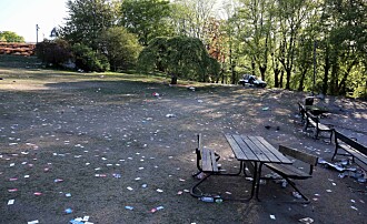 Dette er synet som møtte naboer og ryddemannskap i parken på St. Hanshaugen i morges