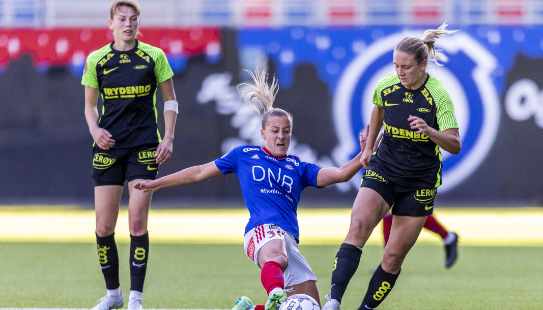 Vålerengas Stine Brekken redda et Vålerenga som sleit i cupkampen mot Amazon Grimstad. Foto: Beate Oma Dahle / NTB Vålerengas Stine Brekken redda et Vålerenga som sleit i cupkampen mot Amazon Grimstad. Foto: Beate Oma Dahle / NTB