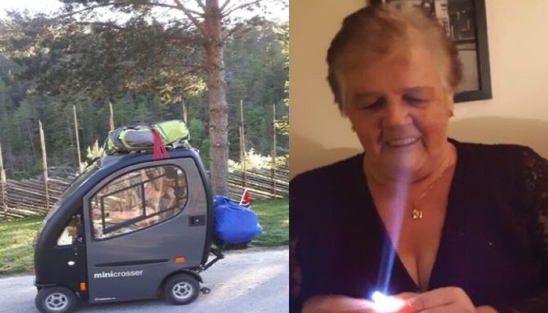 – Vaktmesteren var veldig grei som fant en rullator jeg har fått låne. Ellers kunne jeg ikke kommet meg ut i det hele tatt, sier Andersen. – Vaktmesteren var veldig grei som fant en rullator jeg har fått låne. Ellers kunne jeg ikke kommet meg ut i det hele tatt, sier Andersen.