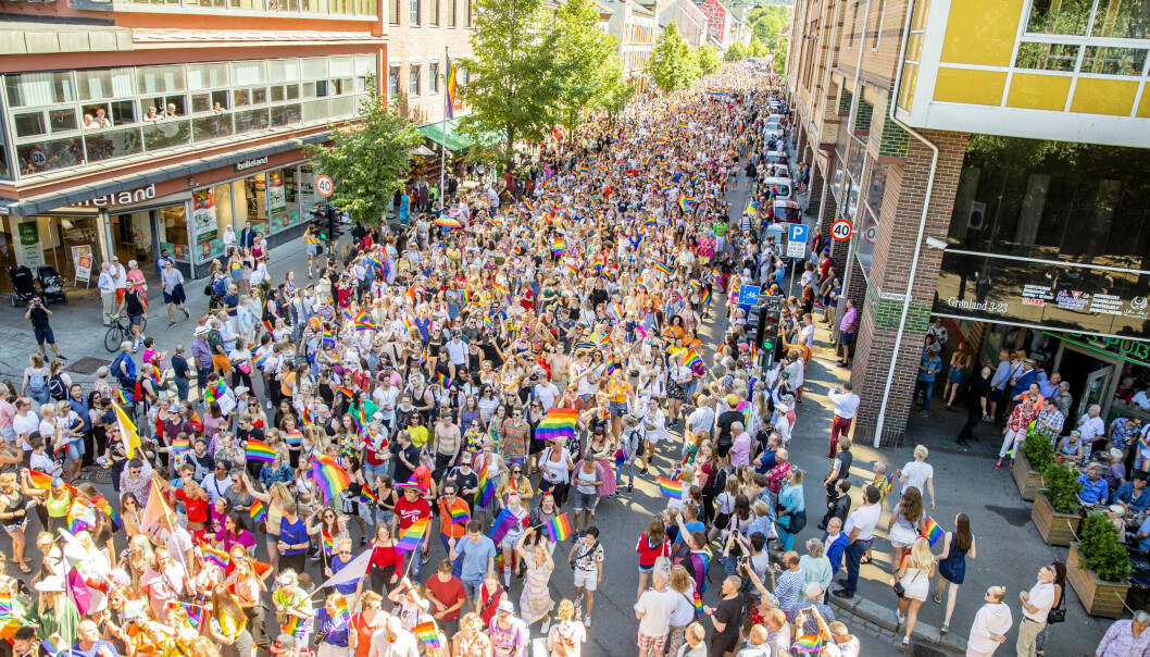 Flott vær under Pride i 2018. Årets parade går fra Grønland til Spikersuppa lørdag klokken 13.