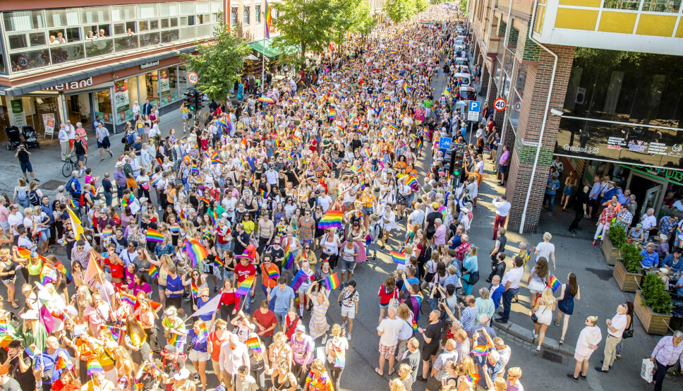 Slik så Oslo Pride Parade ut 30. juni 2018. Gatene var fulle av folk fra Grønland og til Spikersuppa. Foto: Stian Lysberg Solum / NTB