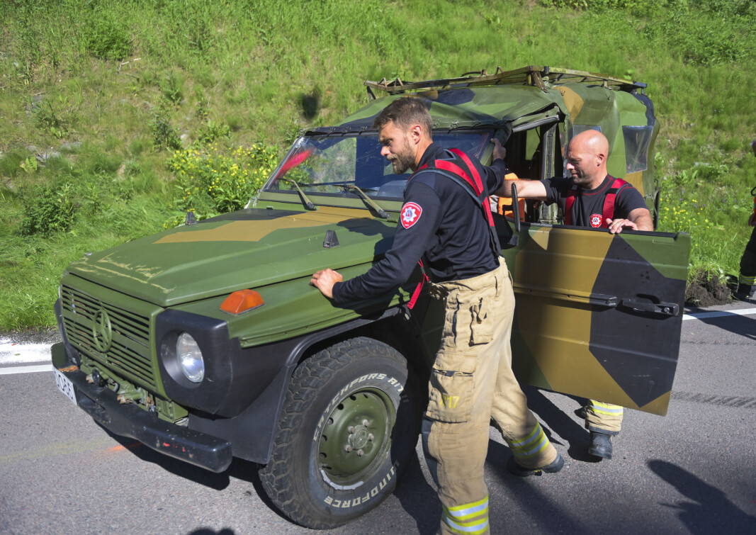 Det var lørdag at bilen med de to kvinnene kjørte inn i en bil der blant andre Sian-leder Lars Thorsen satt. Det var lørdag at bilen med de to kvinnene kjørte inn i en bil der blant andre Sian-leder Lars Thorsen satt.