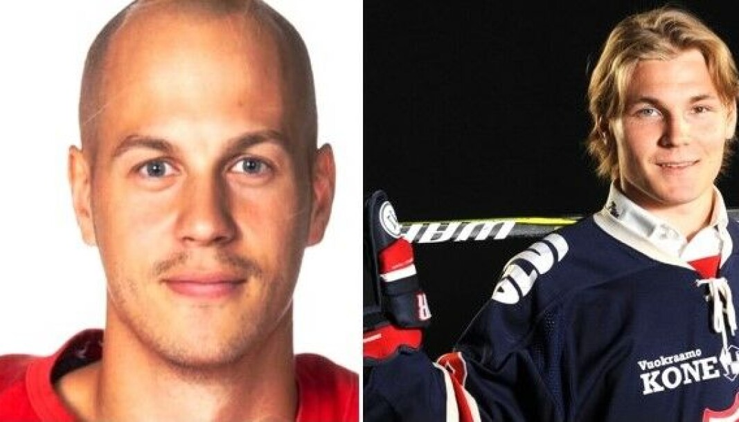 Svenske Karl Olovsson (t.v) og finske Jussi Tammela er klare gor en hockeysesong på Grünerløkka. Svenske Karl Olovsson (t.v) og finske Jussi Tammela er klare gor en hockeysesong på Grünerløkka.