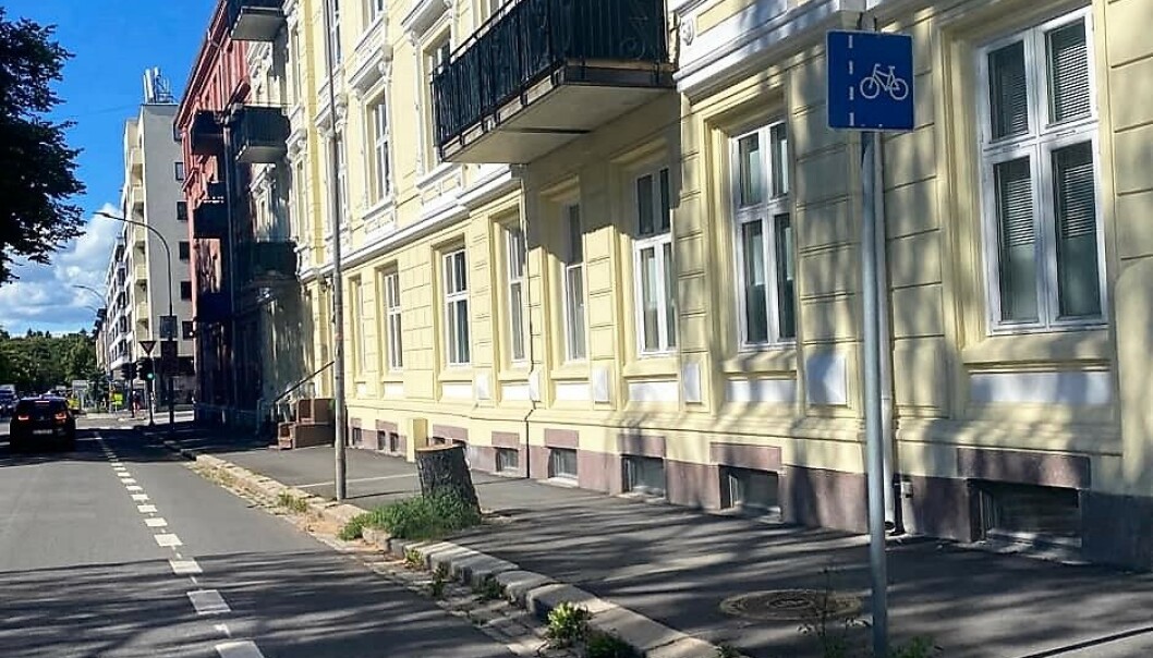 Sånn ser det ut i Middelthuns gate nå, bare en stubbe tilbake. Sånn ser det ut i Middelthuns gate nå, bare en stubbe tilbake.