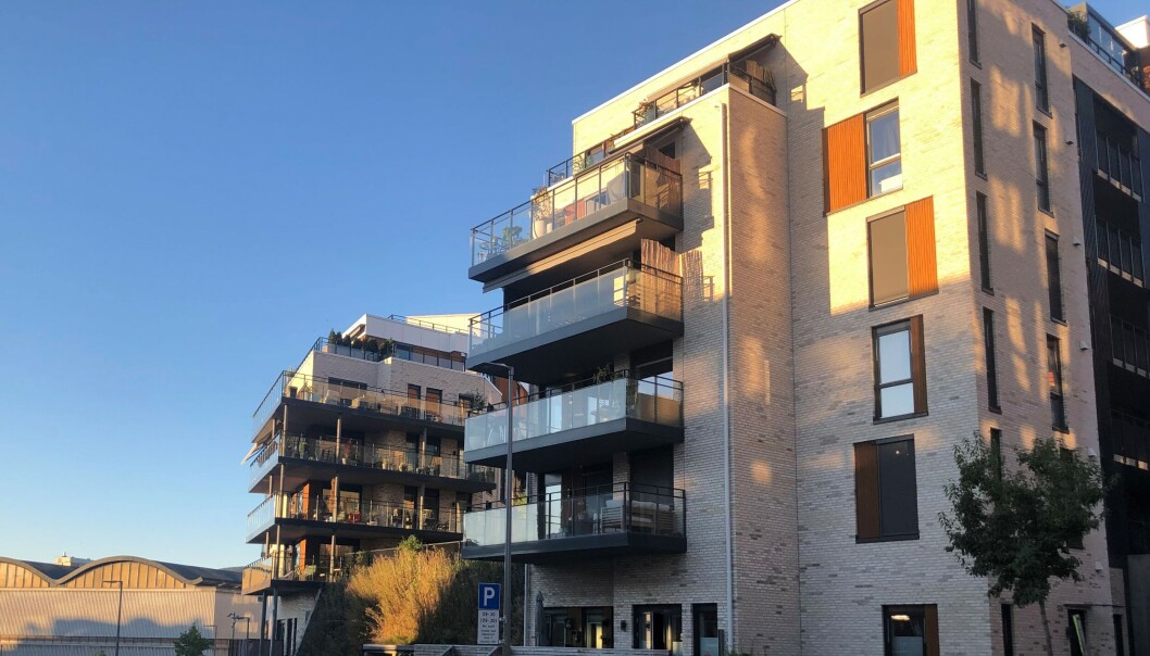 Og sånn kan det se ut når det er ferdig. Bildet viser et par av bygningene i Ensjøhøyden borettslag, som sto ferdig i 2019. Og sånn kan det se ut når det er ferdig. Bildet viser et par av bygningene i Ensjøhøyden borettslag, som sto ferdig i 2019.