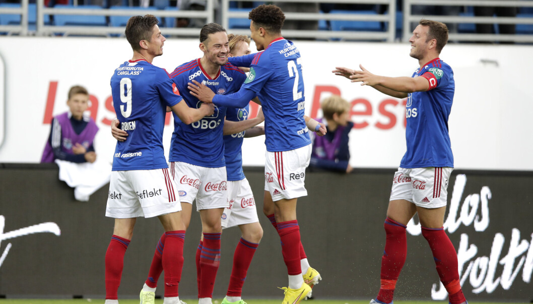 Amor Layouni gratuleres med scoring i Vålerengas hjemmeseier mot Sandefjord. Amor Layouni gratuleres med scoring i Vålerengas hjemmeseier mot Sandefjord.