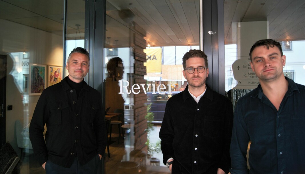 Noen av hodene bak konseptet Revier. Fra venstre: Wilhelm Hartwig, daglig leder i Att, Simen Vinge, produktdirektør i Att & Jaime Lindquist-Docherty, daglig leder i Revier.