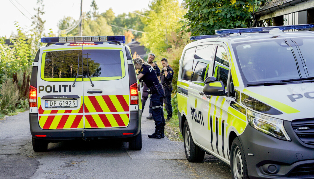 Politiet på stedet etter melding om skyting i Prinsdal onsdag ettermiddag. En mann er pågrepet, meldte politiet ved 22-tiden onsdag. Foto: Heiko Junge / NTB Politiet på stedet etter melding om skyting i Prinsdal onsdag ettermiddag. En mann er pågrepet, meldte politiet ved 22-tiden onsdag. Foto: Heiko Junge / NTB