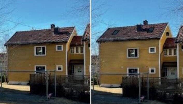 Arkitekten har laget en simulering av huset etter påbygging. Ser du forskjellen? Arkitekten har laget en simulering av huset etter påbygging. Ser du forskjellen?