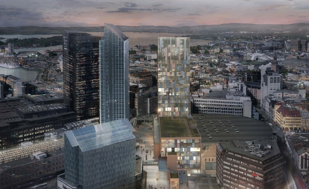 Kontorbygget ved Oslo Spektrum til høyre i bildet. Kontorbygget ved Oslo Spektrum til høyre i bildet.
