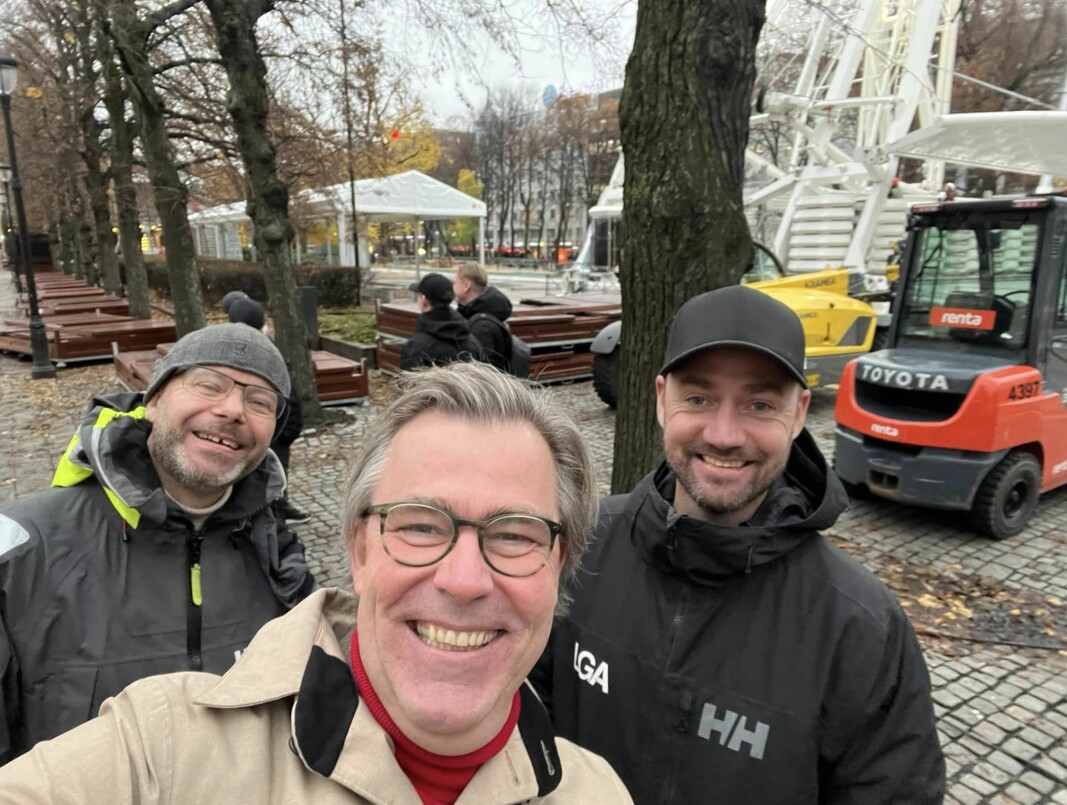 Oslo-entusiasten Øystein Aurlien flankert av brødrene bak Vinterland - Aasmund og Magnus Lund. Oslo-entusiasten Øystein Aurlien flankert av brødrene bak Vinterland - Aasmund og Magnus Lund.