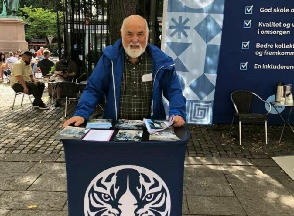 Støttet ungdommen: Hermann Kopp (86) på stand for Oslo Unge Høyre i valgkamp for noen år tilbake.