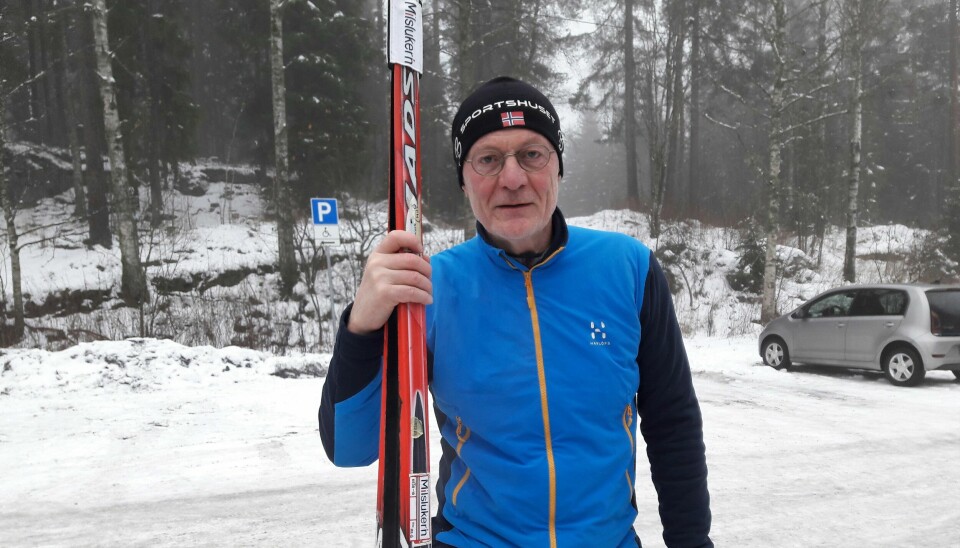 Selv om Pål Hagen poserer som en verdensmester på bildet, går han på ski, mest for helsas skyld