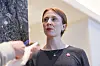 Sunniva Holmås Eidsvoll (SV) etter pressekonferansen i Oslo rådhus etter Arbeiderpartiets møte om Fornebubanen.