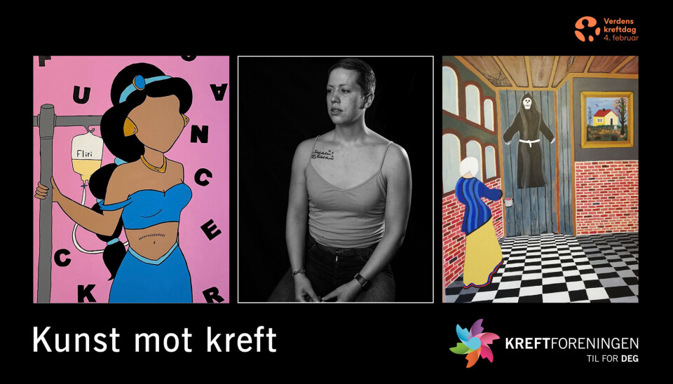 Kunstutstilling og sofaprat med kunstnerne i Kreftforeningens Vitensenter lørdag 4. februar Kunstutstilling og sofaprat med kunstnerne i Kreftforeningens Vitensenter lørdag 4. februar