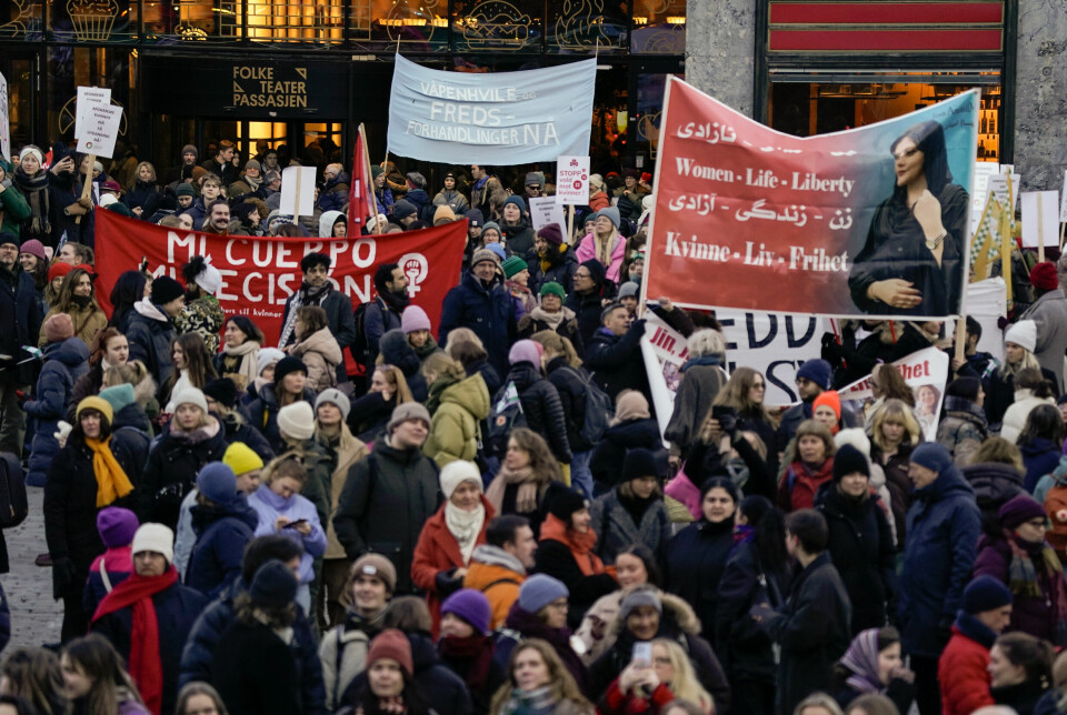 Markeringen av den internasjonale kvinnedagen 8. mars 2023 på Youngstorget i Oslo.