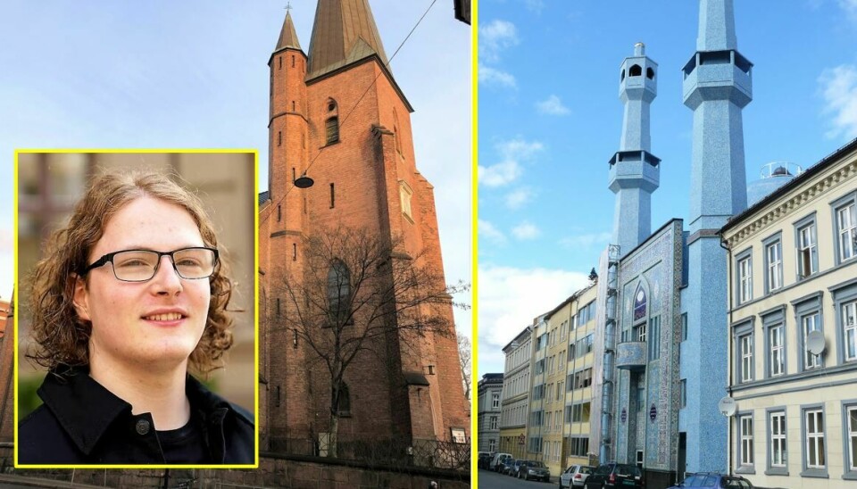 Simen Bondevik, St. Olavs kirke og moskeen i Åkebergveien.