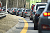 Oslo, Norge 20220408. Påskeutfarten fredag 8. april, fullt av biler på E6 nordover ut fra Oslo.Foto: Heiko Junge / NTB