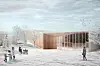 Ekstriørt Stovner bad illustrasjon fra Dyrø & Moen arkitekter. Illustrasjon Dyrø & Moen arkitekter