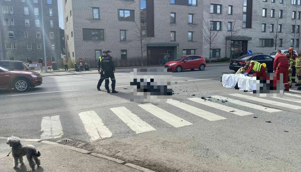 Bilulykke nederst i St. Jørgens vei.