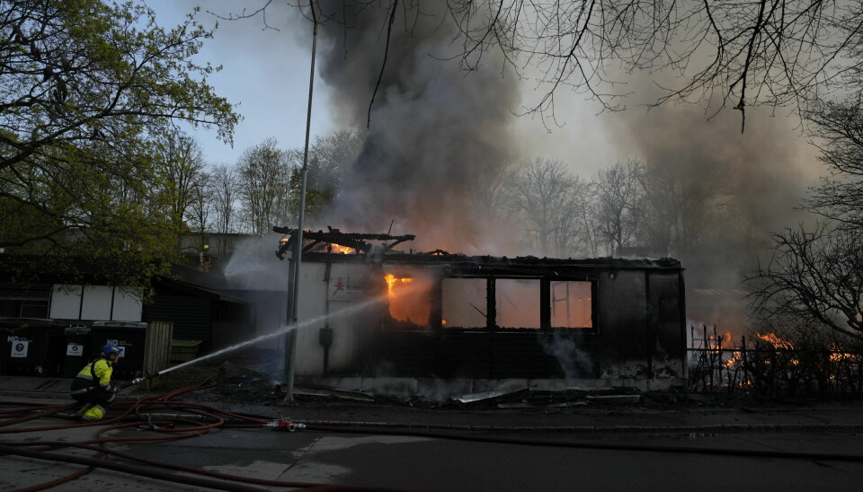 Oslo 20230509. Det brenner i en barnehage inne på området til Oslo Universitetssykehus på Ullevål