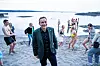 Oslo 20230512. Partileder Arild Hermstad i sjøkanten på kvelden etter første dag av MDGs landsmøte på Quality hotel Fornebu fredag.