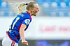 Oslo 20230510. Vålerengas Karina Sævik jubler etter at hun utliknet til 1-1 i toppseriekampen i fotball mellom Vålerenga og Røa på Intility Arena.