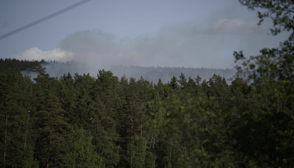 Brannvesenet advarer mot å oppsøke områdene rundt Nøklevann og Ulsrudvann da skogbrannen i området forårsaker store mengder røyk.