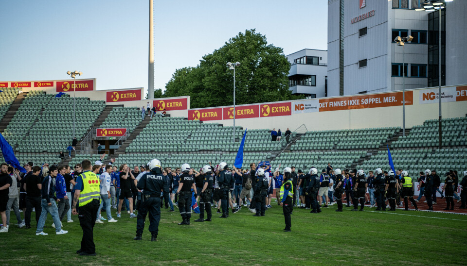 Mye politi var til stede til torsdagens cupkamp mellom Vålerenga og Lyn.
