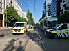Dronning Eufemias gate. Trikk, ambulanse, politibil