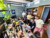 Liv Frøystad Gjæringen (fremst), Dorthe Moe Ljanes, Ragna Marie Fjeld, Pirjo Viljanmaa og Ola Schiefloe i Oslo Badstuforening.