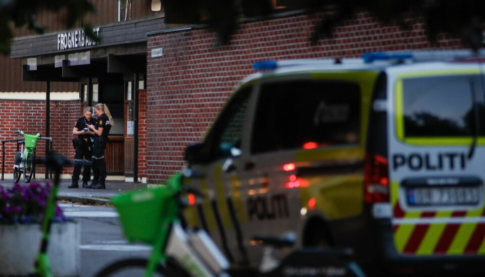 Oslo 20230627. Politiet leter etter flere gjerningspersoner etter at en kvinne ble slått ned og forsøkt ranet ved Majorstuen tirsdag kveld.