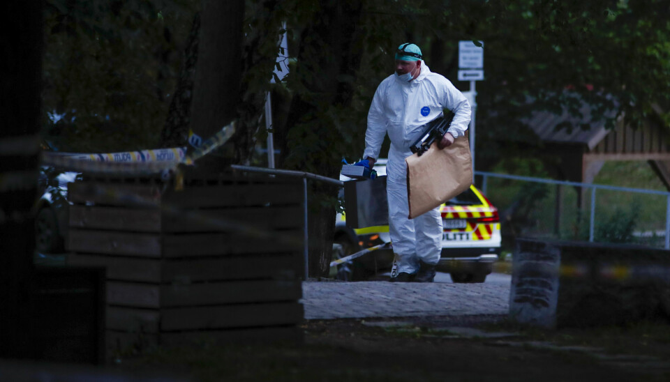 Oslo 20230701. To menn er funnet døde i en blokk på Sandaker i Oslo. Spor på stedet tilsier at de er drept, ifølge politietFoto: Frederik Ringnes / NTB