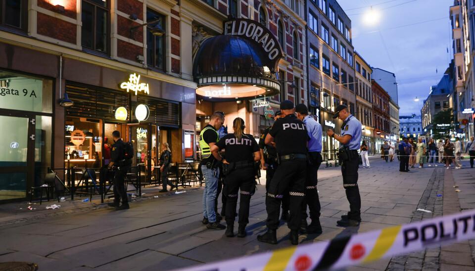 Oslo 20230701. Fem personer er skadd i en voldshendelse i Torggata i Oslo sentrum lørdag kveld. En person er anholdt etter hendelsen.Foto: Frederik Ringnes / NTB